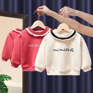 Kids' Fleece-Lined Sweatshirt with Allover Letter Print