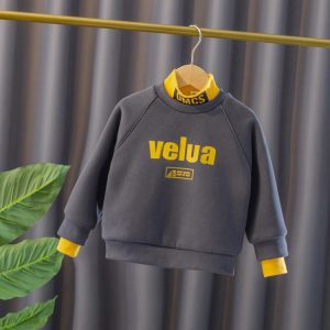 Boys' Fleece-Lined Sweatshirt with Double Collar Detail