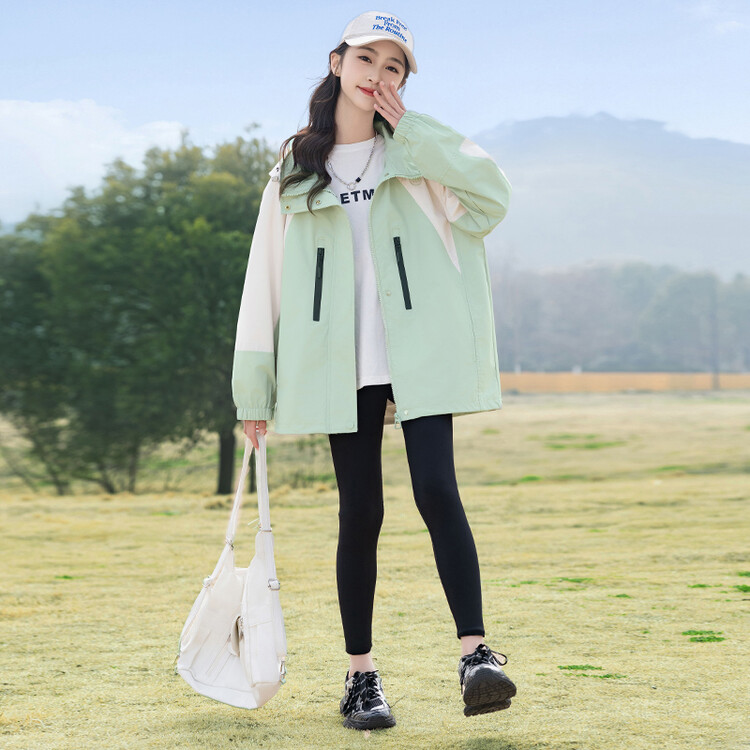 Girls' Waterproof Windbreaker Jacket, Spring & Fall - Image 3