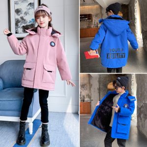 Kids' Fleece-Lined Padded Parka in Blue or Pink