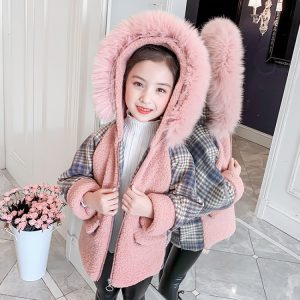 Girls' Thickened Wool-Blend Winter Coat, 2 Colors