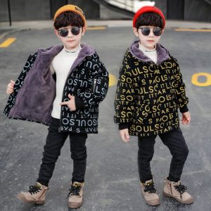 Boys' Fleece-Lined Jacket with Applique A Letter