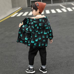 Boys' Padded Parka with Double-A Letter Print, 3 Colors