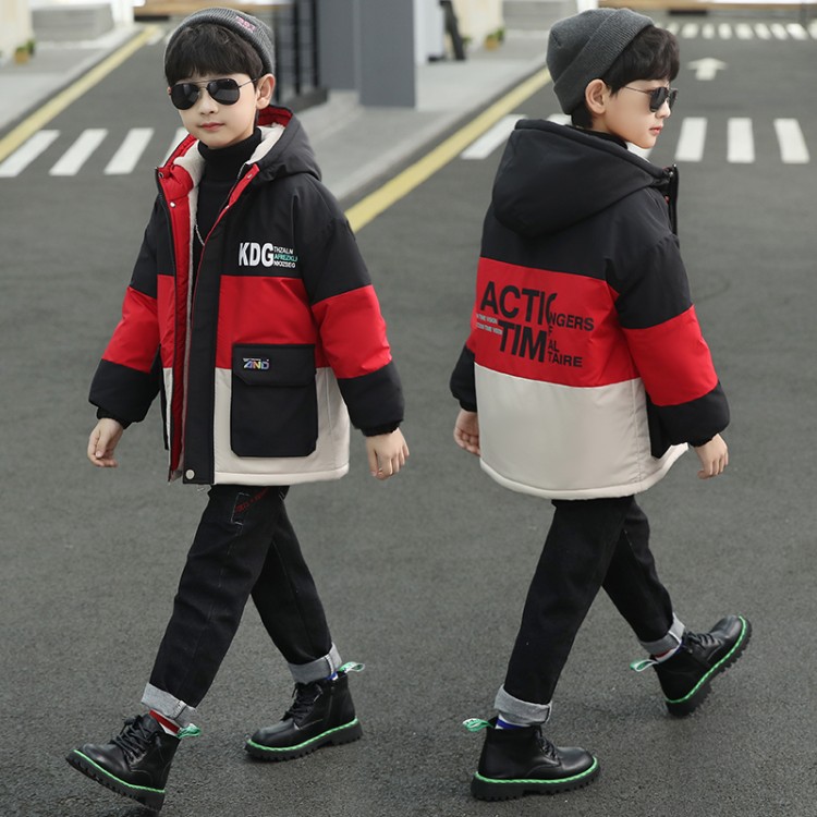 Boys' Thick Fleece-Lined Winter Parka, 3 Colors - Image 2