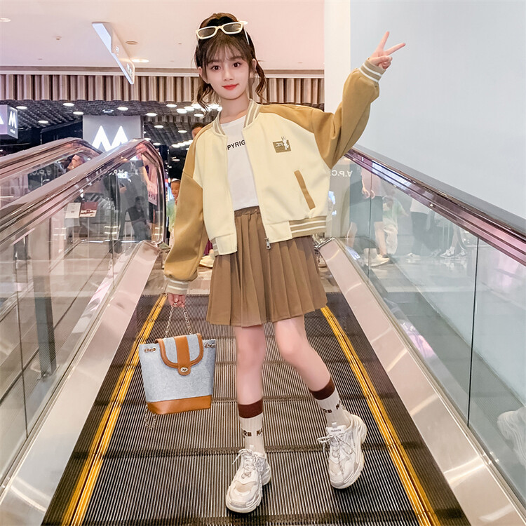 Girls' Spring Pleated Skirt 2-Piece Set, 2 Colors - Image 2