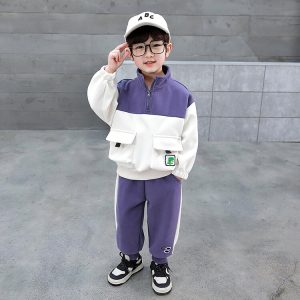 Boys' Dinosaur Print 2-Piece Set with 3D Pockets