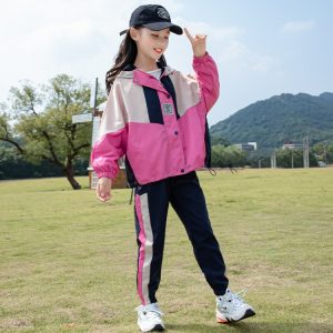 Girls' Fall Sport 2-Piece Sweatsuit Set, 2 Colors