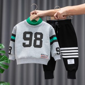 Boys' Fleece-Lined Turtleneck 2-Piece Set, 2 Colors