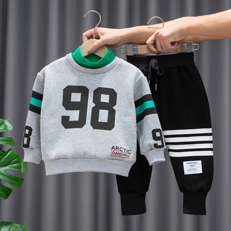 Boys' Fleece-Lined Turtleneck 2-Piece Set, 2 Colors