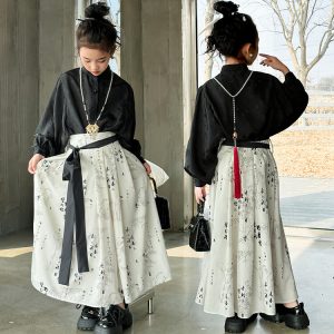 Girls' Traditional Chinese-Style Padded 2-Piece Set