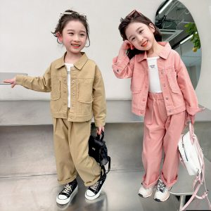 Girls' Brushed Cotton 2-Piece Set, Spring/Fall