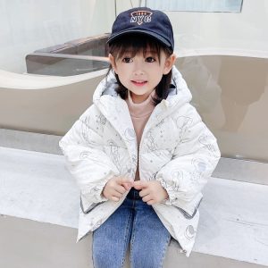 Girls' Space Bunny Padded Coat for Winter, 2 Colors