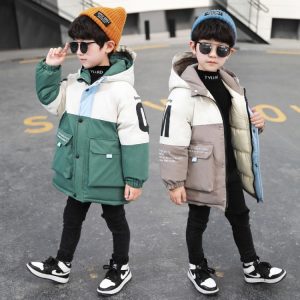 Boys' Padded Coat with M-Letter Back Print, 2 Colors