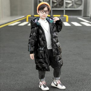 Boys' Padded Coat with Double Hood & Embossing