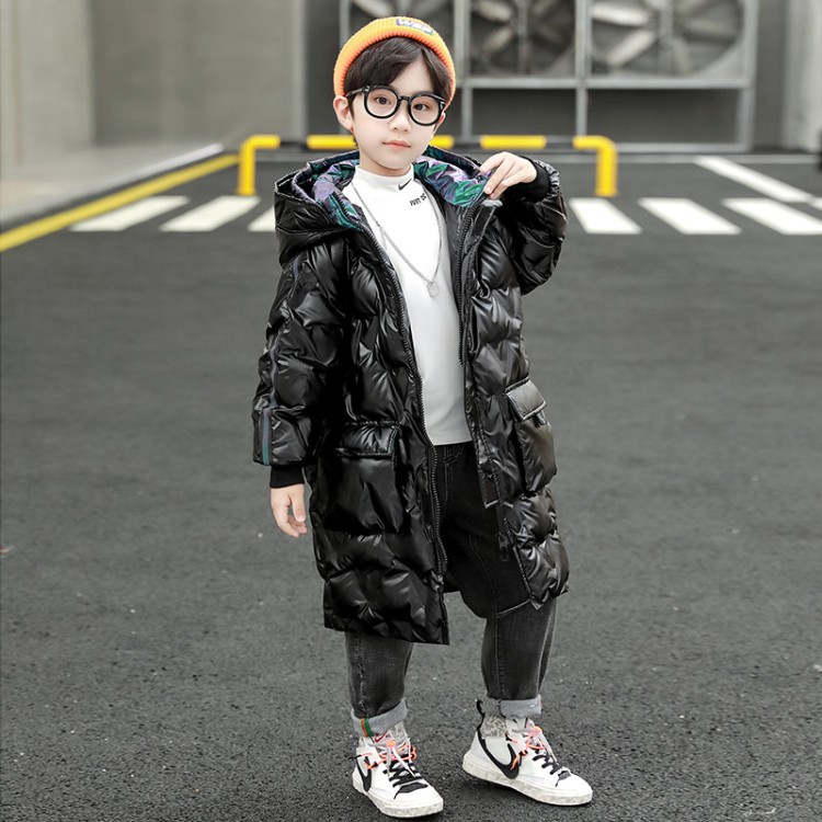 Boys' Padded Coat with Double Hood & Embossing