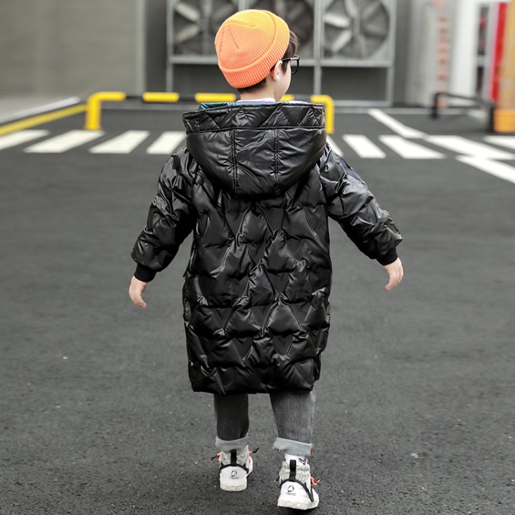 Boys' Padded Coat with Double Hood & Embossing - Image 3