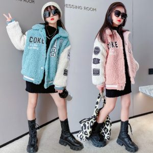 Kids' Fuzzy Sweater with Patch Label, Unisex Fit