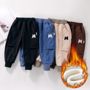 Boys' Heavy Fleece-Lined Jogger Pants, 4 Colors