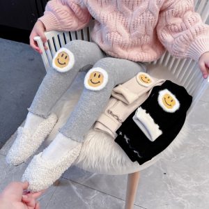 Girls' Fleece-Lined Corduroy Leggings, 3 Colorways