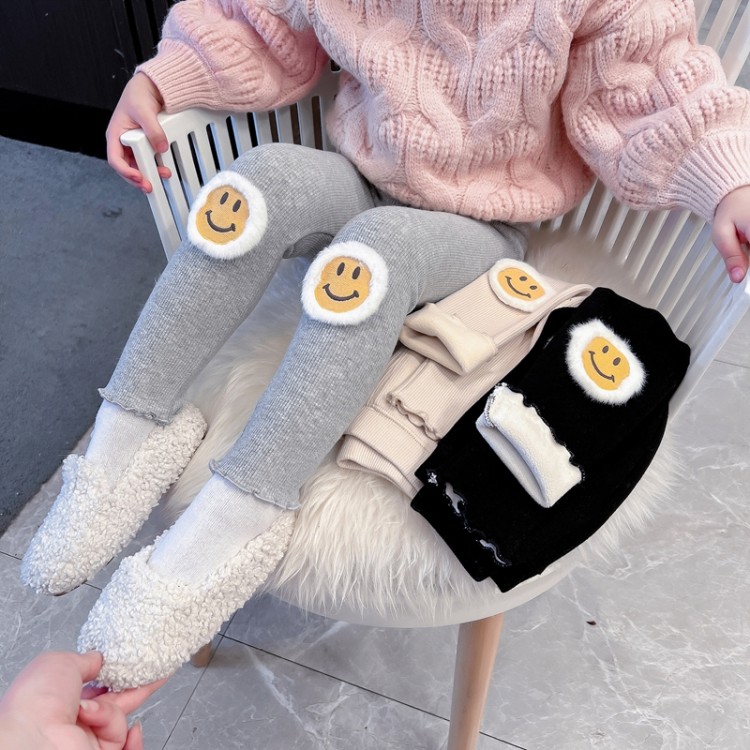 Girls' Fleece-Lined Corduroy Leggings, 3 Colorways
